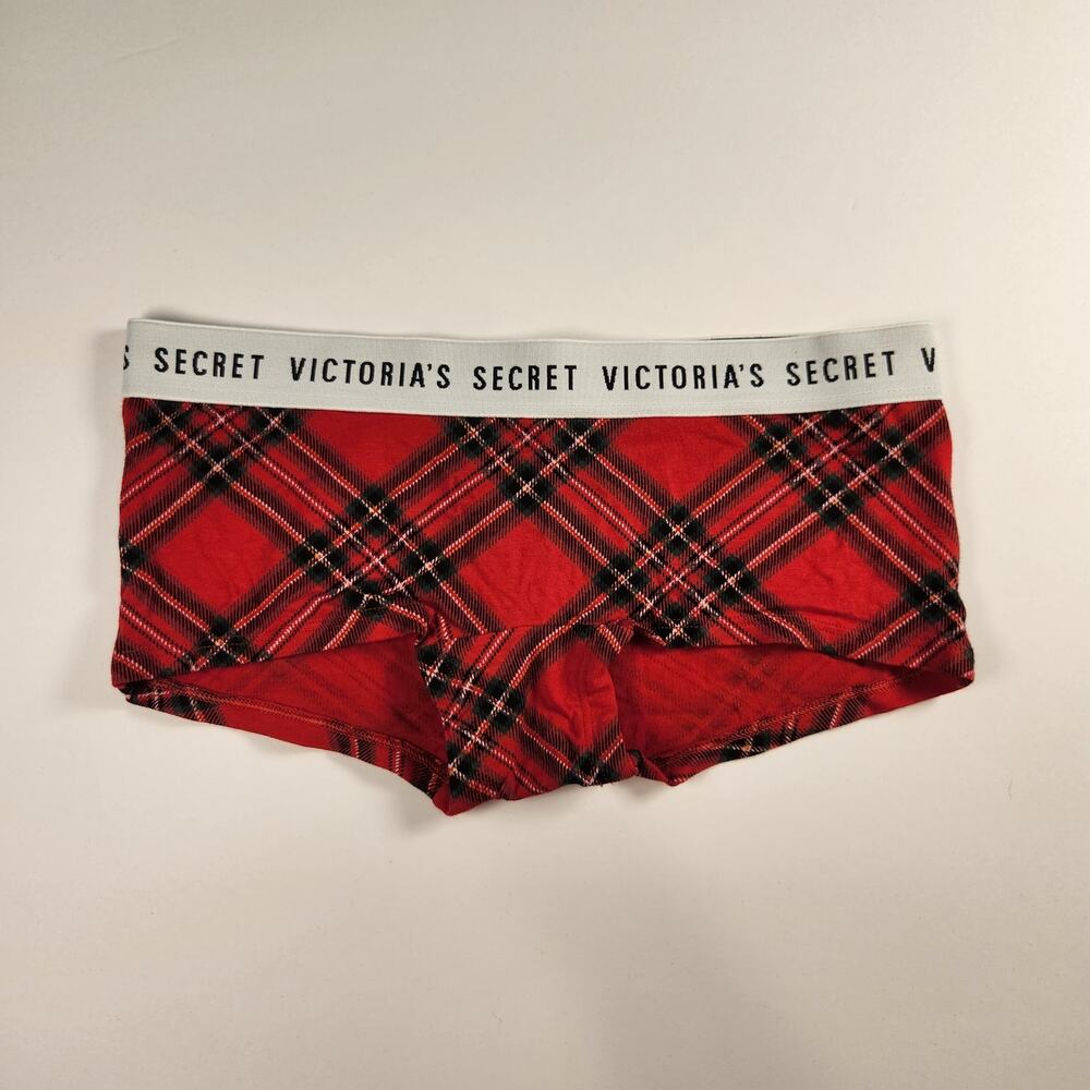 Victoria's Secret Cotton Modal Logo Shortie Boyshort Panty - Red - Small